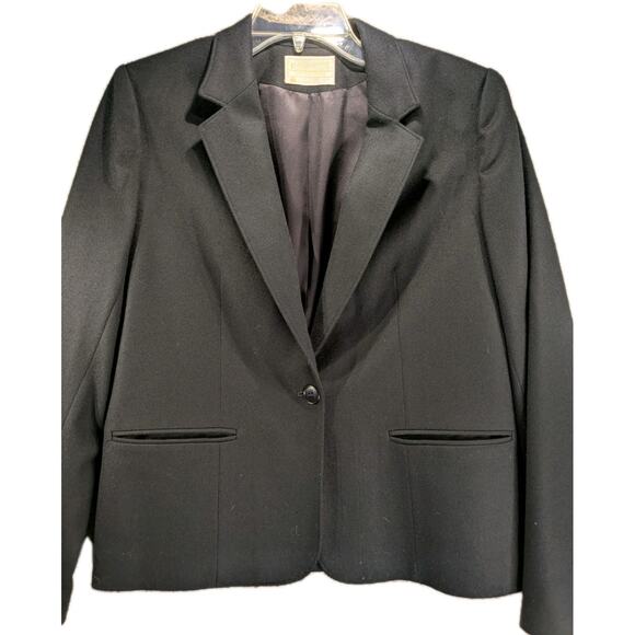 Vintage Pendleton Wool Blazer Women’s Size 12 Black USA Made 1980s Career Jacket - Picture 4 of 8